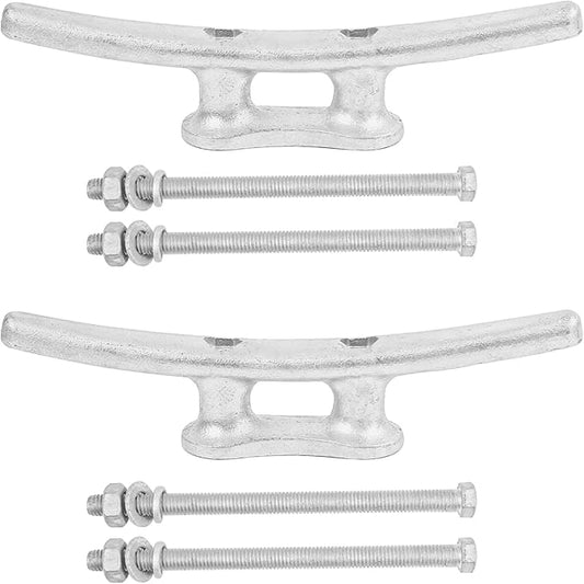 6/8/10/12/14 inch Dock Cleats With Bolts,Hot Dipped Galvanized Cast Iron Boat Cleats,Rope Cleat Boat Dock Cleats for Boat Docks,Decks,Piers for Tying up Boats,Marine Decor(1,2,4,5,6,8,10,12 Pack)