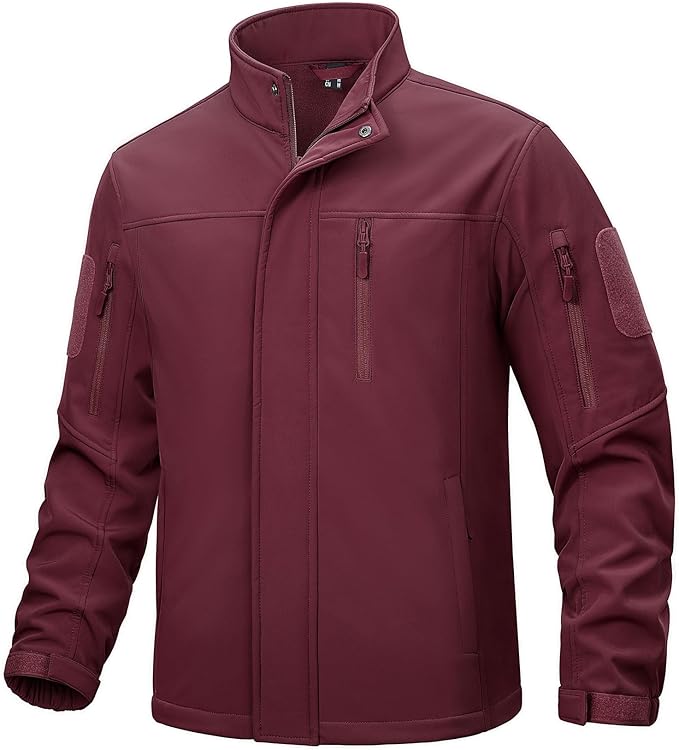 TACVASEN Men's Tactical Softshell Jacket Fleece Lined Water Resistant Windbreaker Military Lightweight Coat for Hiking