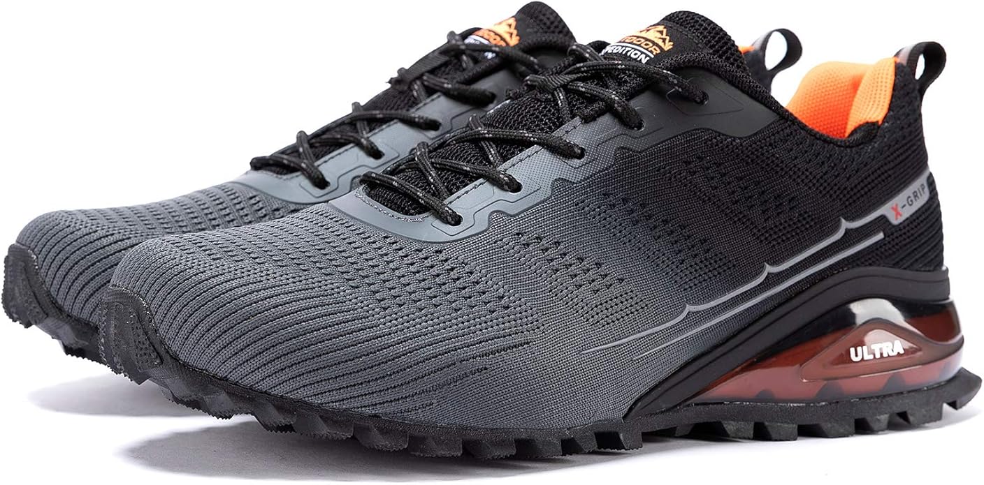 Kricely Men's Trail Running Shoes Fashion Walking Hiking Sneakers for Men Tennis Cross Training Shoe Outdoor Snearker Mens Casual Workout Footwear