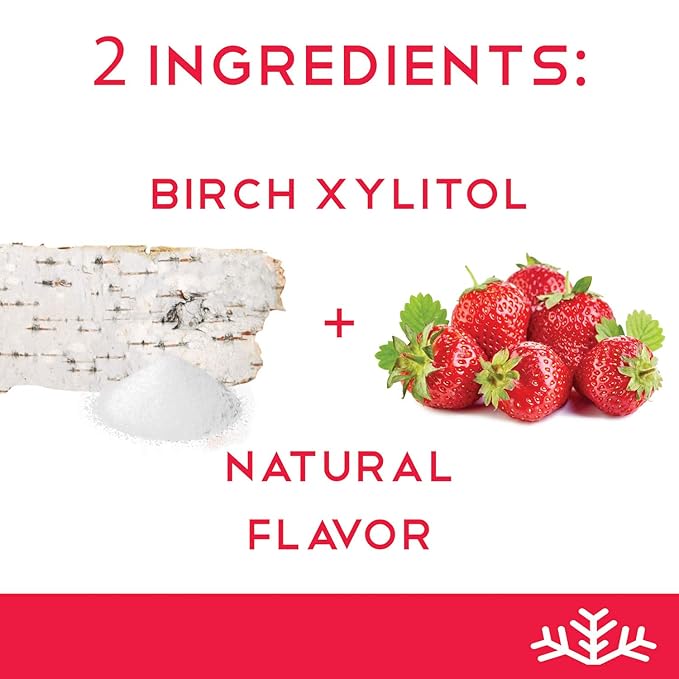 Strawberry KETO Xylitol Candy Chips - SNØ 1LB Bag - Sugar-Free Candy With Only 2 Ingredients | Low Carbs, Diabetic-Friendly, Non-GMO, Vegan, GF & Kosher | Purest candy in the world