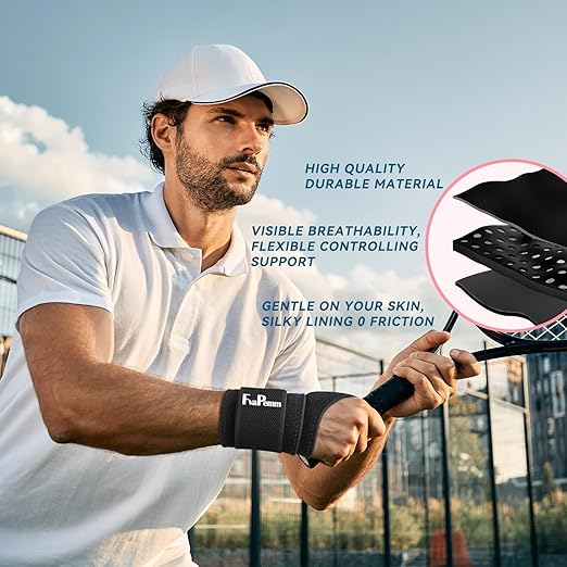 Carpal Tunnel Wrist Brace for Women Men 2 Pack, Wrist Support Wraps for Right Left Hand, Adjustable Wrist Brace for Tendonitis, Arthritis, Weightlifting, Sports, Day & Night Support, Black