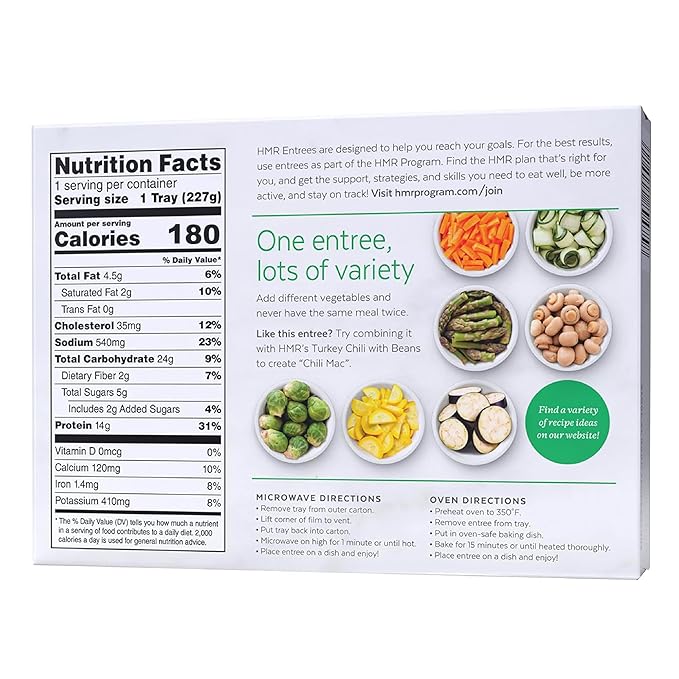 24-Pack HMR Chicken Pasta Parmesan Entrée | Pre-packaged Lunch or Dinner to Support Weight Loss | Ready to Eat | 14g of Protein | Low Calorie Food | 8oz Serving per Meal