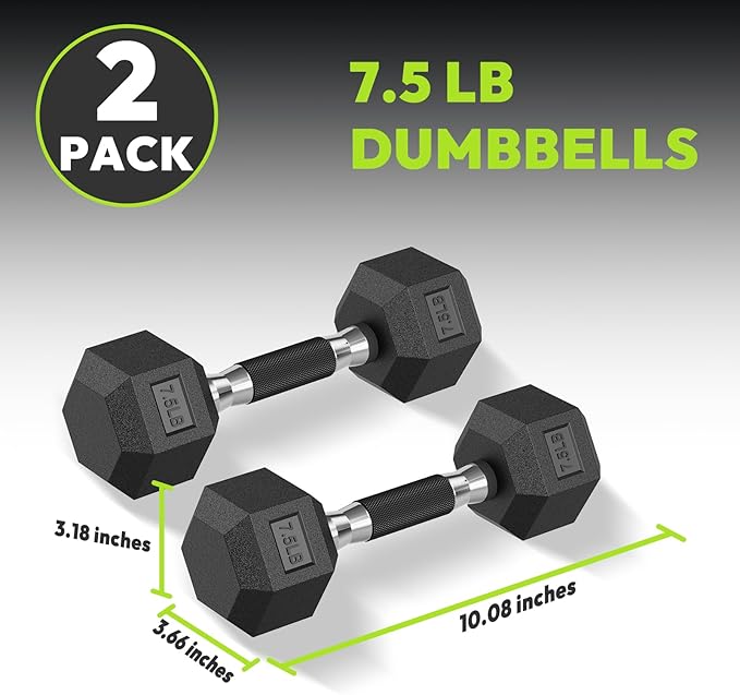 Hex Dumbbell Set 2.5-400 lb, Rubber Encased Exercise & Fitness Dumbbells, Weights Dumbbells Set of 2, Hand Weight for Strength Training