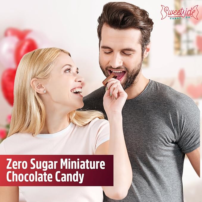 Zero Sugar Caramel Filled Chocolate Candy, 2 Pound of Sugar-Free Chocolate Candy, for Low Carb Diets
