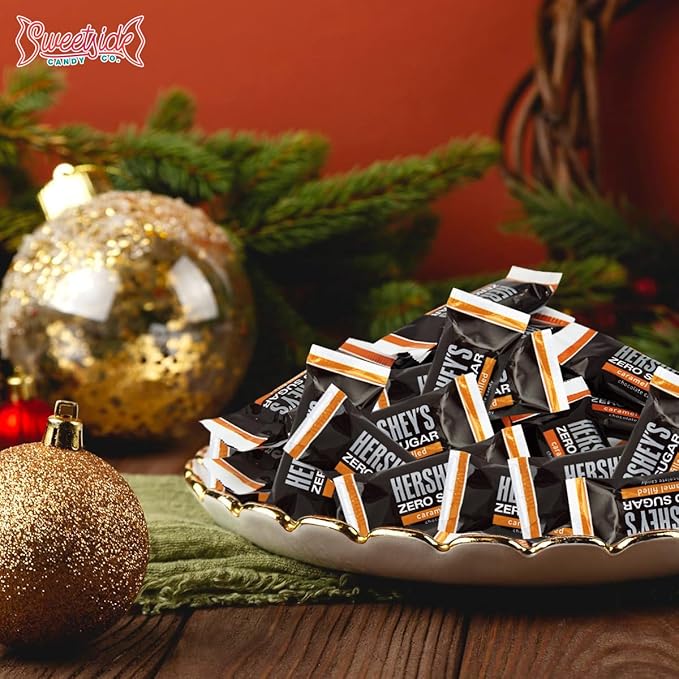 Zero Sugar Caramel Filled Chocolate Candy, 2 Pound of Sugar-Free Chocolate Candy, for Low Carb Diets