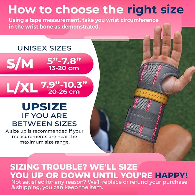 DR. BRACE Adjustable Wrist Brace Night Support for Carpal Tunnel, FSA & HSA Eligible, Doctor Developed, Upgraded with Double Splint & Therapeutic Cushion, Hand Brace For Pain Relief, Injuries, Sprains