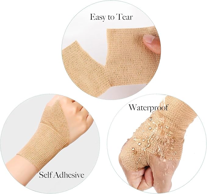 100 Rolls Self Adhesive Bandage Wrap 2 inch Cohesive Bandage Wrap Stretch Bandages Wraps Tape Color Elastic Self-Adherent Tape for Wrist Ankle Sports Swelling Sprains（Rich Color）