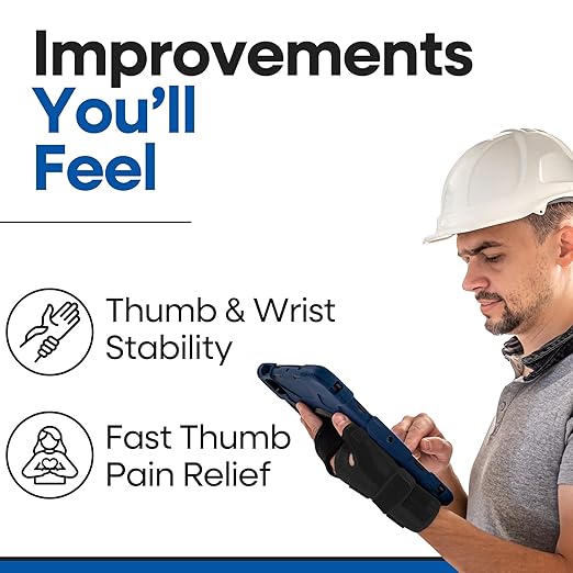 Thumb Splint & Wrist Brace | Carpal Tunnel Wrist Splint with Trigger Thumb Brace Spica | Stabilizer & Support For Tendonitis Pain, Arthritis, CMC, Tenosynovitis, De Quervain Women Men SM/MED LEFT HAND