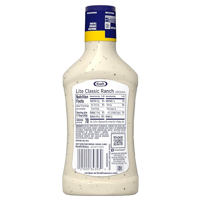 Kraft Classic Ranch Lite Salad Dressing (16 fl oz Bottle)