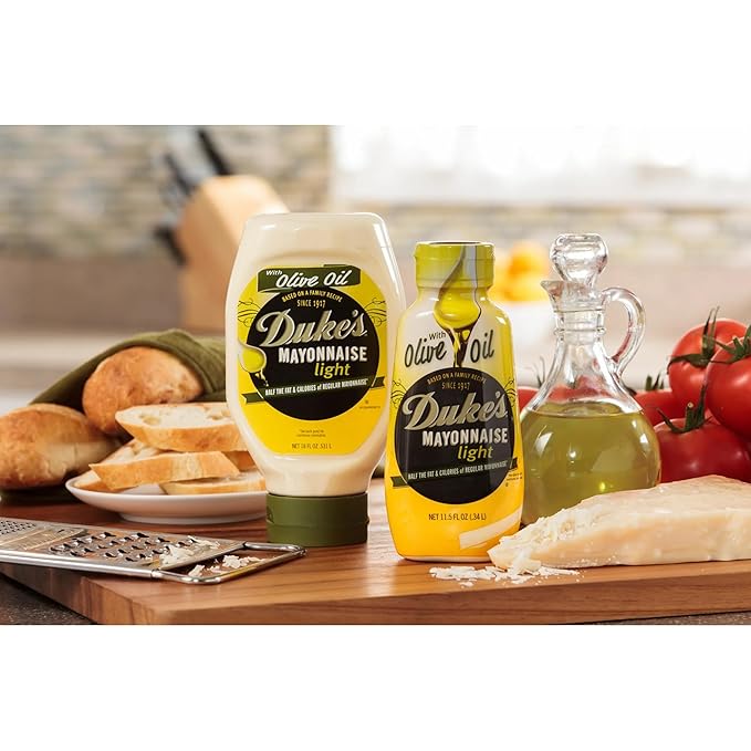 Duke’s Light Mayonnaise with Olive Oil Blend Squeeze Bottle – Smooth & Creamy, 11.5 Ounce (Pack of 6)