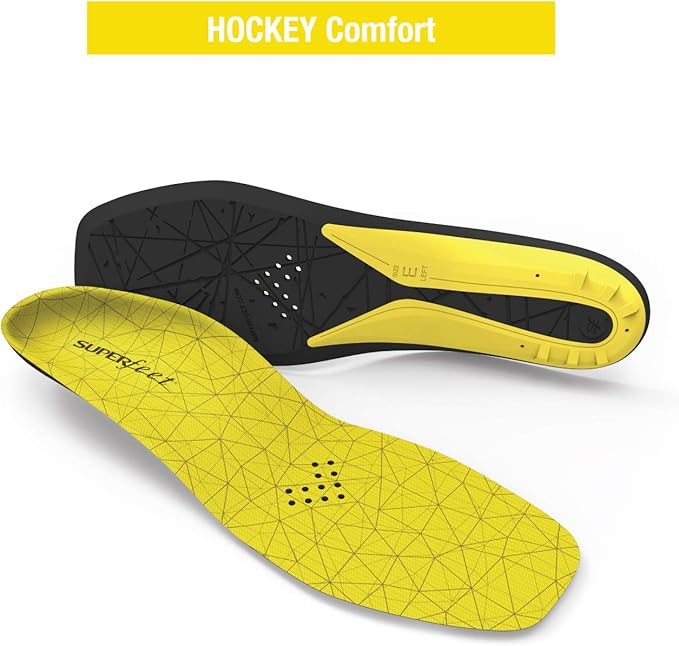 Superfeet Hockey Cushion Insoles - Foam Shoe Inserts for Skates - Professional Grade - Skate Size 5-6