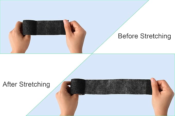 15 Pack Cohesive Wrap 2 Inch x 5 Yards Self Adherent Vet Tape for Pets, Elastic Self Adhesive Bandage Wrap for Sports, Finger, Wrist, Ankle (Black)
