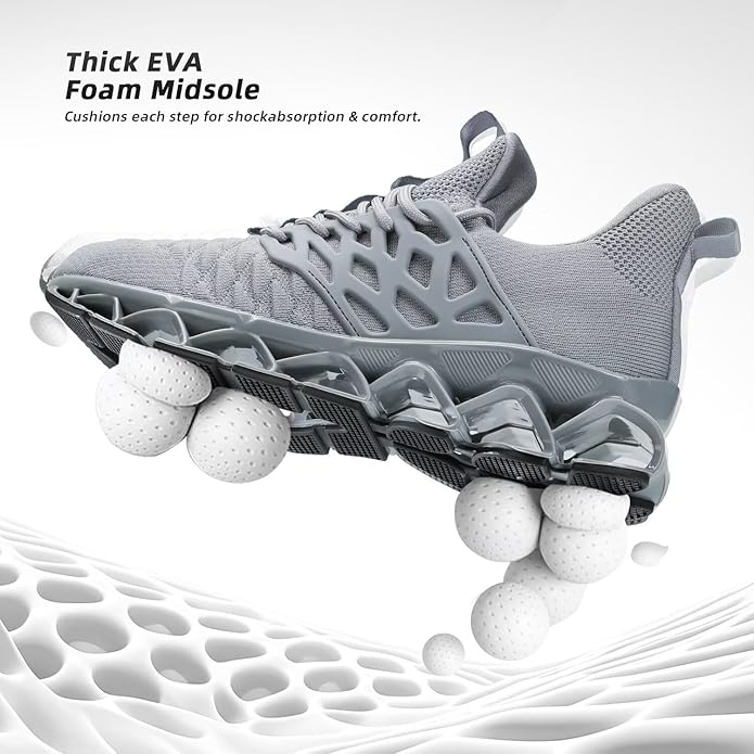 Men's Slip on Walking Running Shoes Blade Tennis Casual Fashion Sneakers Comfort Non Slip Work Sport Athletic Trainer