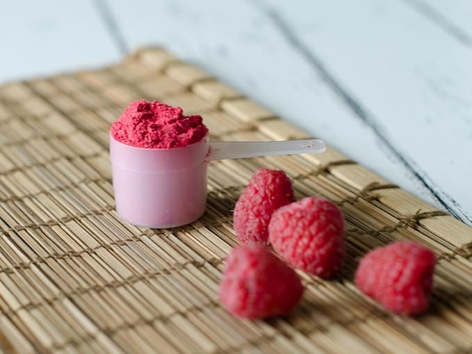 KOYAH - Organic Raspberry Powder 30 Servings (1 Scoop = 15 Raspberries), Freeze-Dried, Whole-Berry Powder, Equivalent to 450 Raspberries