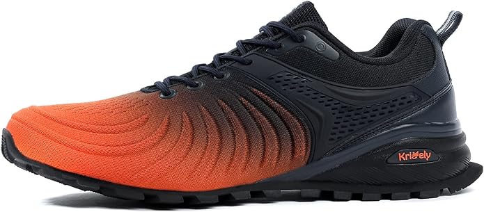 Kricely Men's Walking Shoes Breathable Lightweight Fashion Sneakers Non Slip Sport Gym Jogging Trail Running Shoes