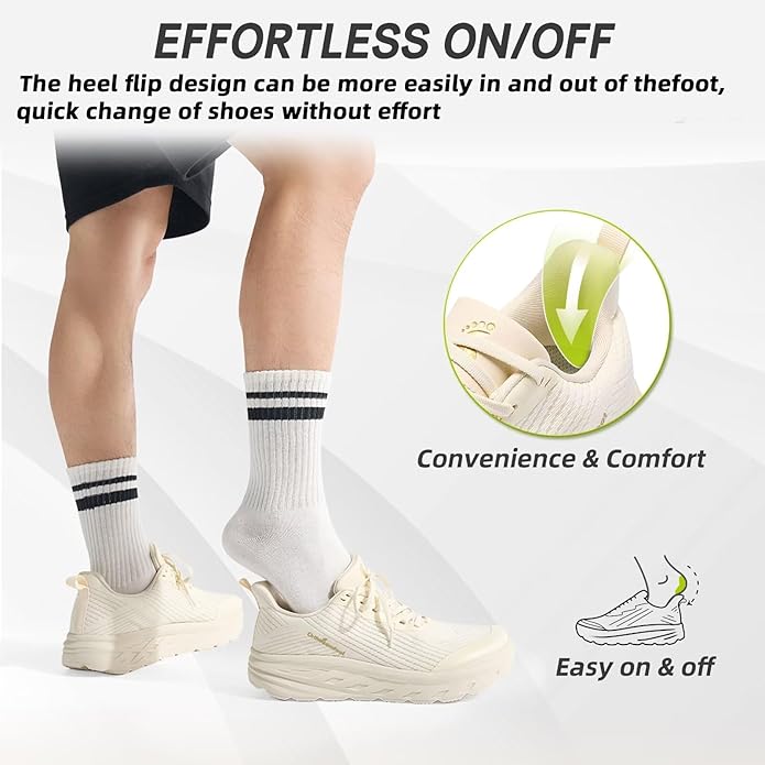 OrthoComfoot Orthopedic Diabetic Men's Wide Shoes: Comfortable Arch Support Running Sneakers, Plantar Fasciitis Wide Toe Box Work Tennis Outdoor Walking Shoes for Swollen Feet, Heel Pain