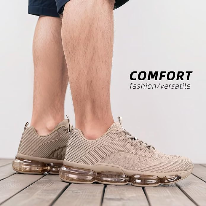 Mens Running Shoes Air Low Top Comfort Walking Lace Up Sneakers Breathable Fashion Tennis Sport Gym Fitness Cross Trainers