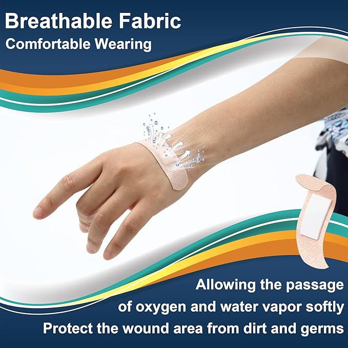Silicone Adhesive Bandages Assorted Sizes for Sensitive Fragile Skin 60 Count Variety Pack Flexible Fabric Latex Free Hypoallergenic Breathable Bandages for Adhesive Allergy Wounds