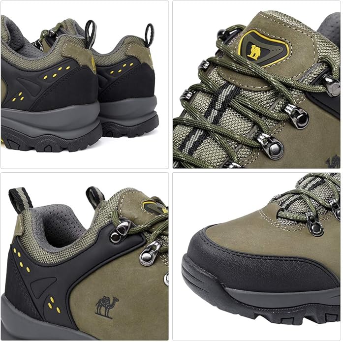 CAMEL CROWN Hiking Shoes Men Trekking Shoe Low Top Outdoor Walking Waterproof Leather Trail Sneakers