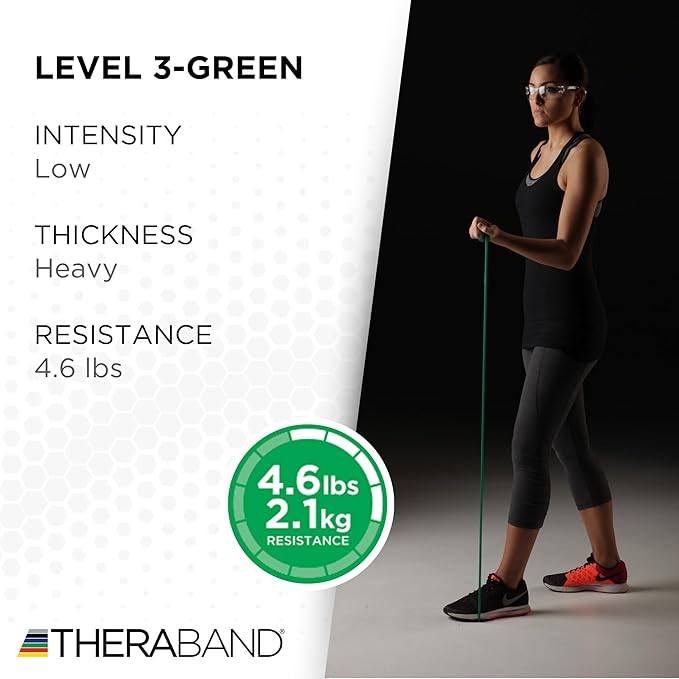 THERABAND Resistance Bands, 50 Yard Roll Professional Latex Elastic Fitness Band For Upper & Lower Body & Core Exercise, Physical Therapy, Pilates, Yoga, Stretching, Home Workouts, & Rehab