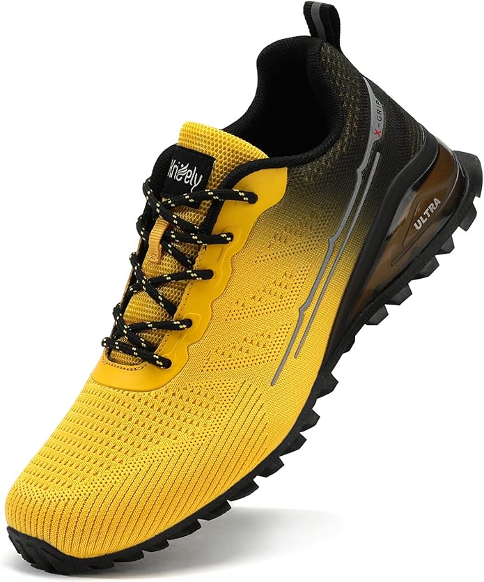 Kricely Men's Trail Running Shoes Fashion Walking Hiking Sneakers for Men Tennis Cross Training Shoe Outdoor Snearker Mens Casual Workout Footwear
