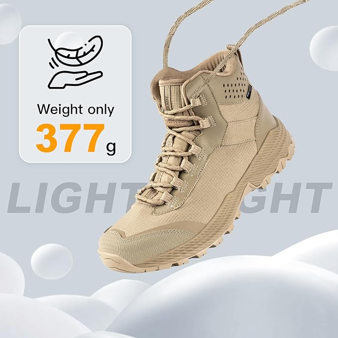 FREE SOLDIER Men's Tactical Hiking Boots Breathable Desert Boots Lightweight Work Military Boots