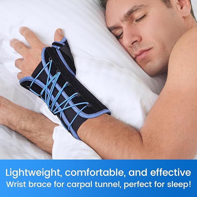 Velpeau Carpal Tunnel Wrist Brace with Thumb Stabilizer Night Support, Stabilizes Wrist Thumb Joint, Pain Relief for Tendonitis, De Quervain's Tenosynovitis, Arthritis (Drawstring, Left Hand, S)