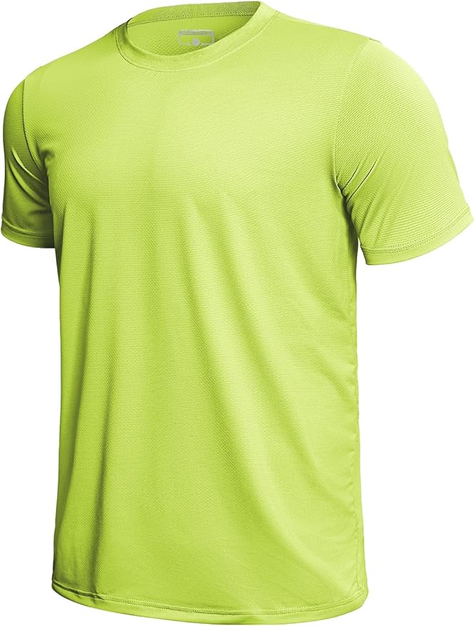 GEMYSE Men's Running Short Sleeve Shirt Sun Protection Quick Dry Moisture Wicking T-Shirts UPF 50+ for Workout