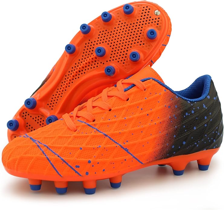Tobfis Kids Athletic Outdoor Firm Ground Soccer Cleats Shoes(Toddler/Little Kid/Big Kid)