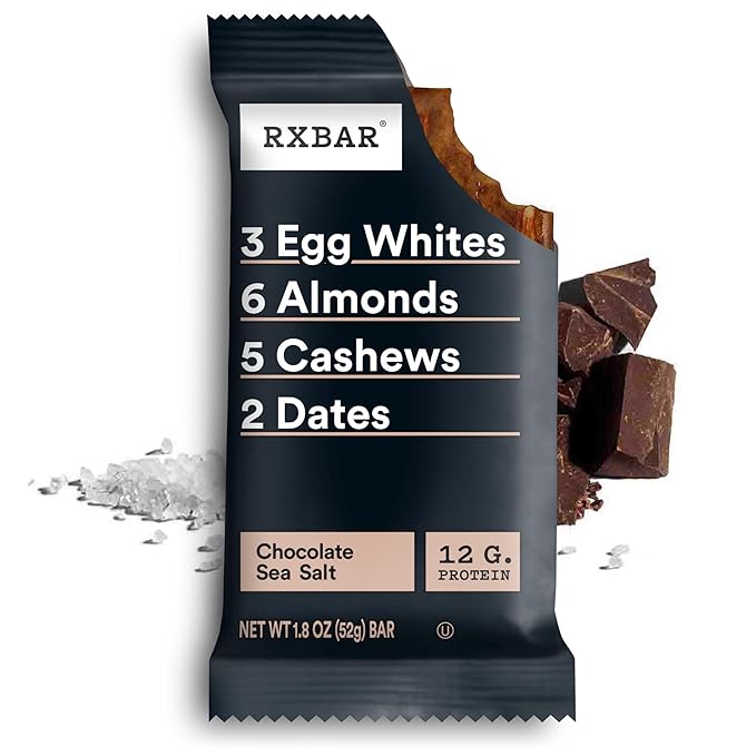 RXBAR Protein Bars, Protein Snack, Snack Bars, Chocolate Sea Salt, 18.3oz Box (10 Bars)