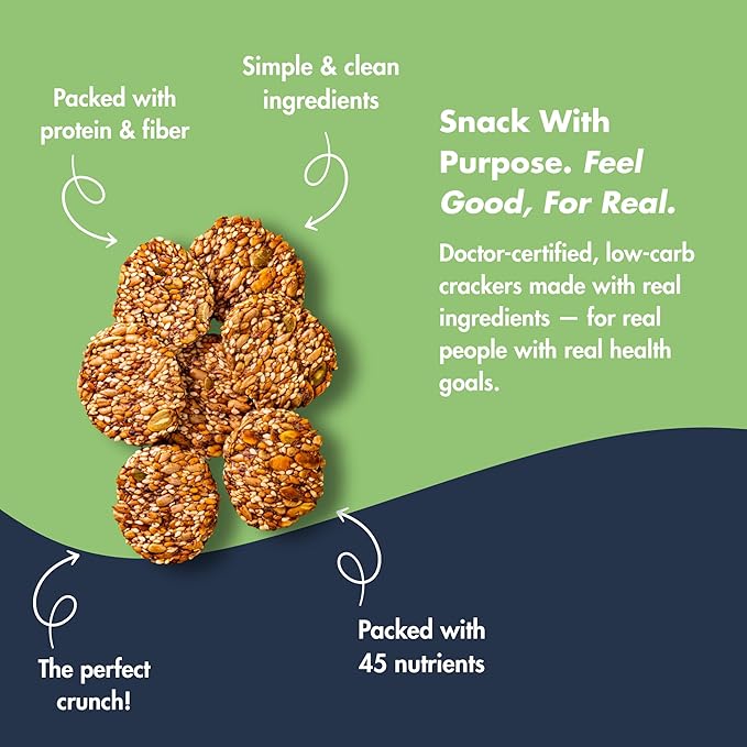 Super Seed Crackers, Gluten Free & Keto Friendly Healthy Snacks, Vegan, Zero Sugar, Paleo & Diabetic Friendly, Nut Free, 20g High Protein, 18g High Fiber, 3.56oz Each, 3-Pack, Fennel & Black Cumin