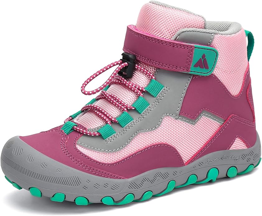 Mishansha Kids Water Resistant Hiking Boots, Boys Girls Anti Collision Anti-Skid Athletic Outdoor Adventure Trekking Shoes