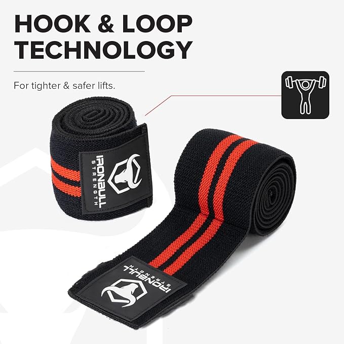 Elbow Wraps for Weightlifting (1 Pair) - 50" Elastic Elbow Braces for Weight Lifting - Elbow Support for Bench Press, Powerlifting, Fitness, & Gym Workout - Gym Elbow Straps Weightlifting - Elbow Compression Strap Brace