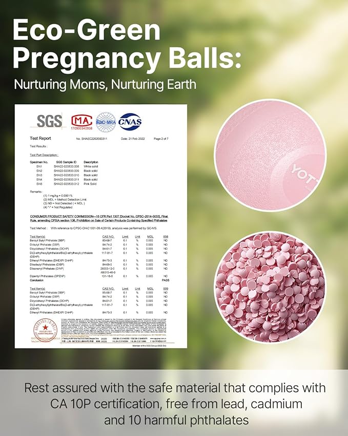 YOTTOY Pregnancy Ball - 1.8mm Thick Birthing Ball for Maternity Physio and Birth Preparation, Yoga and Exercise for Pregnancy - Includes Pump