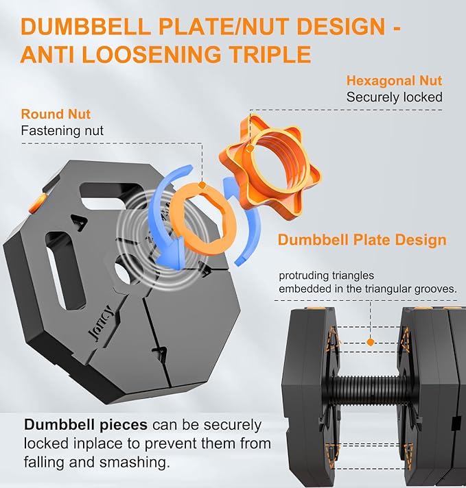 Adjustable Dumbbells Set for Women Men 20LBS/30LBS/40LBS/60LBS Weight Set with Connector, 5 in 1 Free Weights Dumbbells Set for Barbell Kettlebells Weightlift Push Up Fitness Exercises for Home Gym