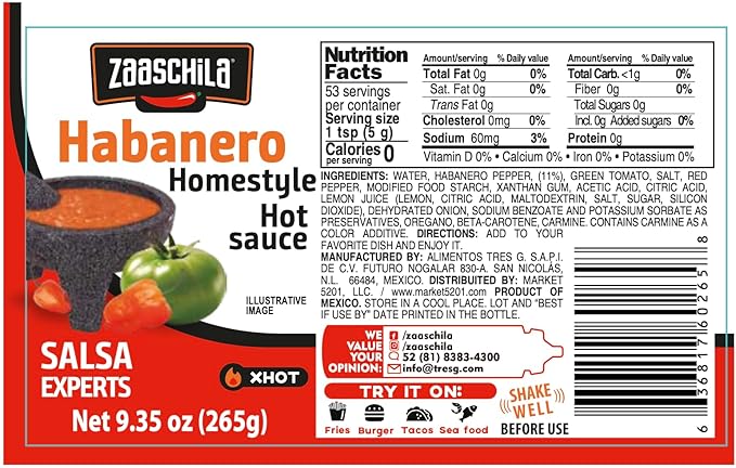 Zaaschila Mexican Sauce Guacamole-Habanero, Habanero, Brava 9.35oz (265g) 3pc pack (Packaging may vary)