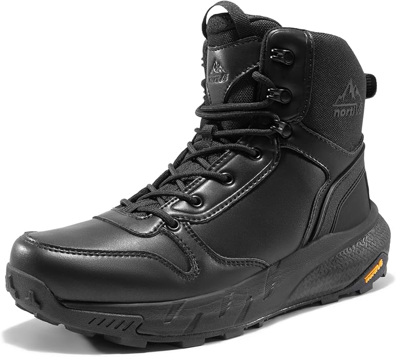 NORTIV 8 Men's Military Tactical Boot Lightweight Comfortable Boots for Work All Day Side Zipper Motorcycle Combat Hiking Boots Metrostrike(8-9 Inches)
