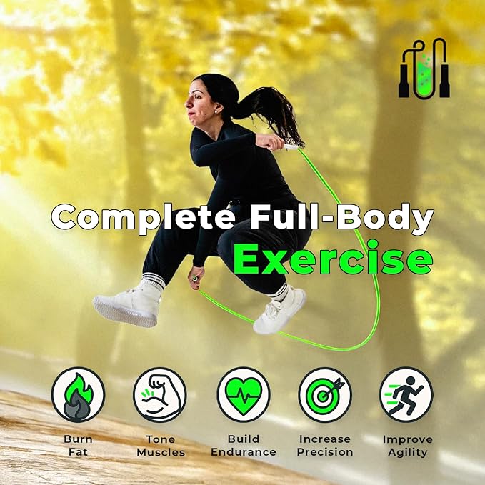 Premium Tangle-Free Jump Rope for Men & Women | Adjustable 10ft Skipping Rope | Ideal for Boxing, CrossFit & Cardio Training | Speed Rope for Fitness & Double Unders | Shatterproof Ergonomic Handles | Durable 5mm Cord