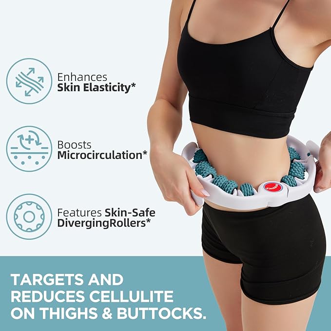 Cellulite Massage Tool Deep Fascia Massager & Dimpled Skin Remover for Legs - Anti-Cellulite Roller Tech with Lymphatic Drainage, Smooth Skin & Pain Relief for Thighs & Buttocks Sculpting