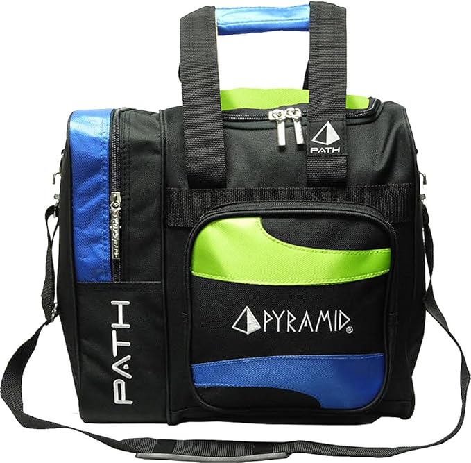 Pyramid Path Deluxe Single Tote Bowling Bag with Large Separate Compartment for Bowling Shoes (Up To US Mens Size 15) or Accessories - Holds One Bowling Ball