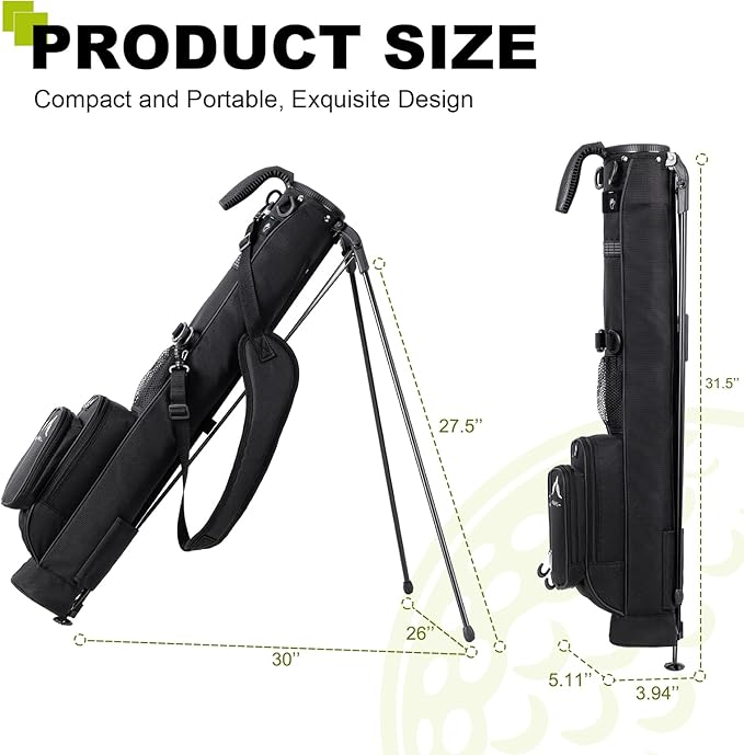 Golf Lightweight Stand Carry Bag– Easy to Carry and Durable Pitch n Putt Golf Bag for The Driving Range, Par 3 and Executive Courses–31.5 inches Tall
