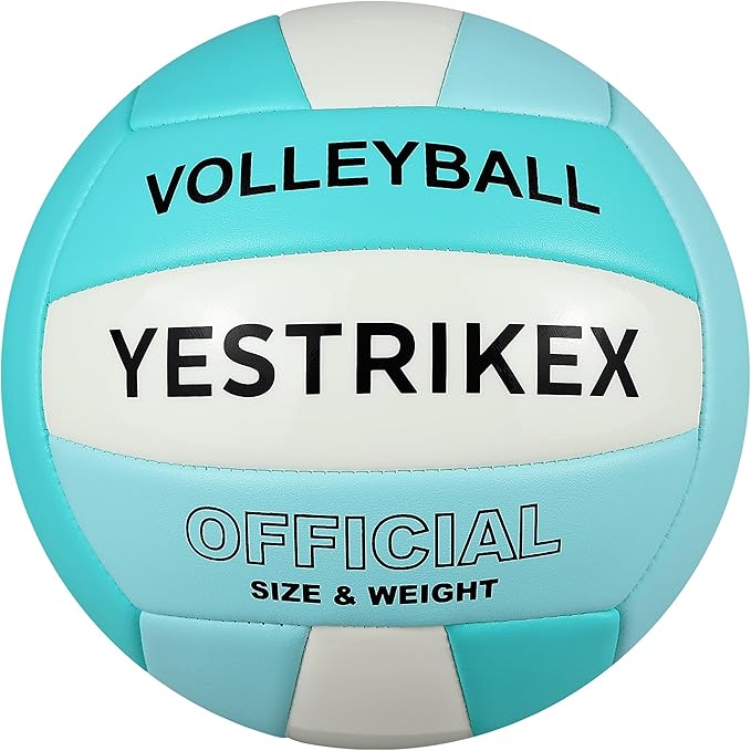Official Size 5 Glow in The Dark Volleyball, Fluorescent Light Night Volleyball Soft Indoor Outdoor Volleyball Gift Luminous Night Light Ball for Game Gym Training Beach Play with Pump Kit