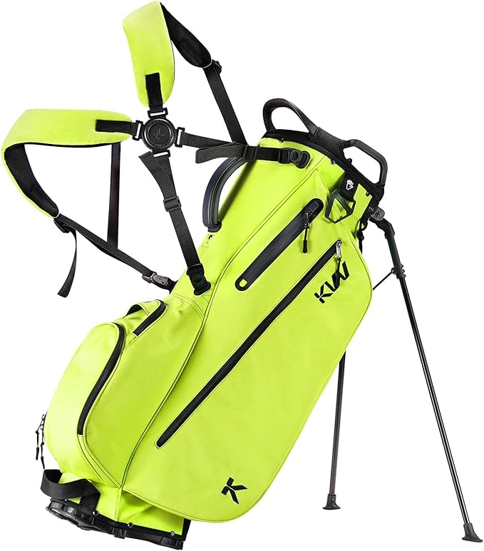 KVV Lightweight Golf Stand Bag with 7 Way Full-Length Dividers, 5 Zippered Pockets, Automatically Adjustable Dual Straps，Elegant Design