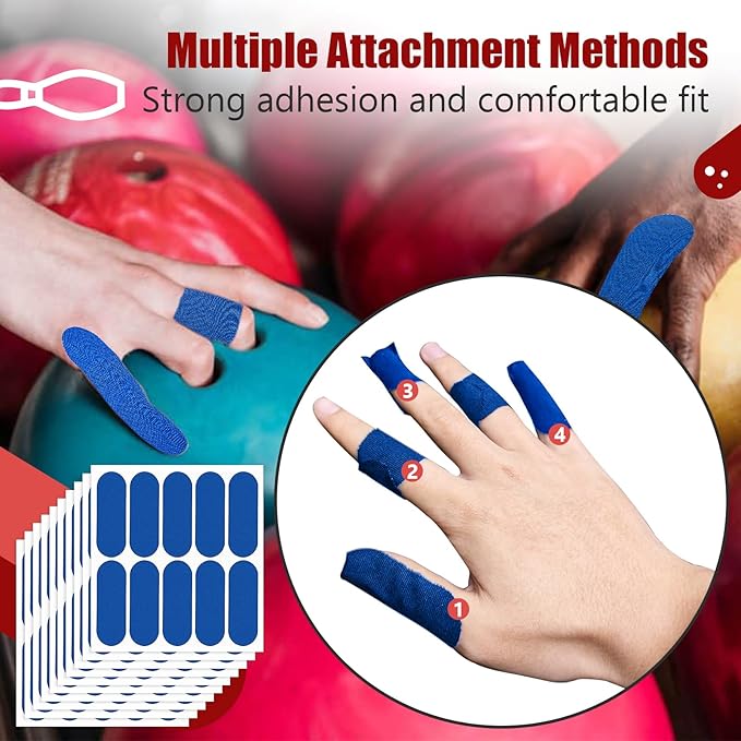 100 PCS Bowling Thumb Tape - Bowling Finger Tape - Thumb Tape Protector for Bowling(Multiple Colors, 1 x 2.8 Inches, Breathable)