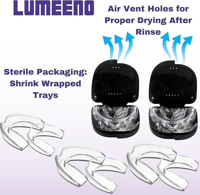Mouth Guard for Grinding Teeth at Night Guards for Teeth Grinding 8-Pack (2 Sizes) and 2 Travel Cases Trimmable Design Hot Water Fit Mouthguard for Tooth Protection