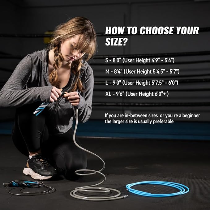 Hererope 3 In 1 Jump Rope for Men & Women, 1/6lb, 1/4lb, 1/2lb Interchangeable Weighted Jump Rope Set with Precision Ball-Bearing, Anti-Slip Leather Grip - Jump Ropes for Fitness, Speed Training, Endurance Building & Total Body Workout