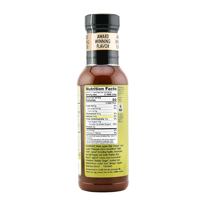 Mr. Spice Salt Free Award-Winning Taste Sweet and Sour Sauce | Low Sodium | Organic | No Salt | Gluten Free | Low Calorie Sweet & Sour Sauce | 13.5 Ounce (1 Pack)