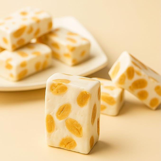 Andy Anand Chocolatier Sugar Free Roasted Almond Soft Nougat Brittle - Made in Europe Gluten Free Diabetic Friendly Nougat Candy, Unforgettable Flavor,Bite With Italian Nougat Brittle (7 Oz)
