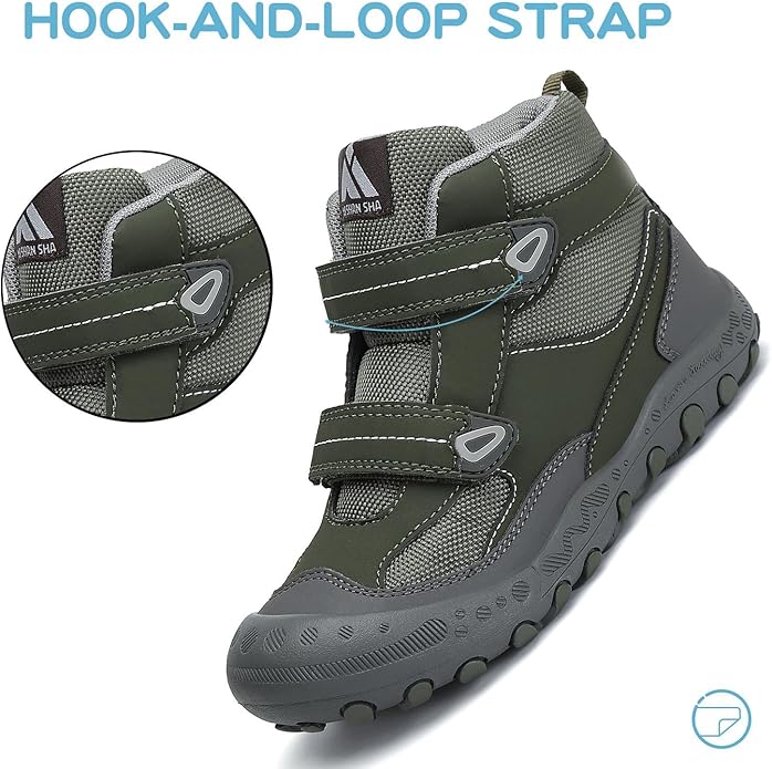 Mishansha Kids Water Resistant Hiking Boots, Boys Girls Anti Collision Anti-Skid Athletic Outdoor Adventure Trekking Shoes