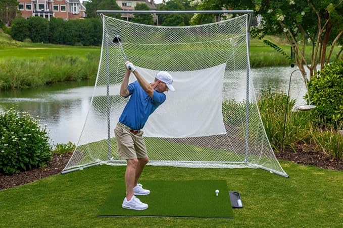 Premium Turf Indoor/Outdoor Golf Mat. Bonus Tray + 3 Tees